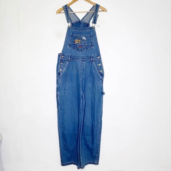 Vintage Winnie the Pooh Denim Overalls Size Medium Embroidered - Picture 3 of 6